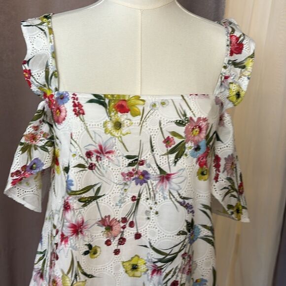 Nicholas eyelet floral print ruffle maxi dress, US4 - Picture 7 of 16